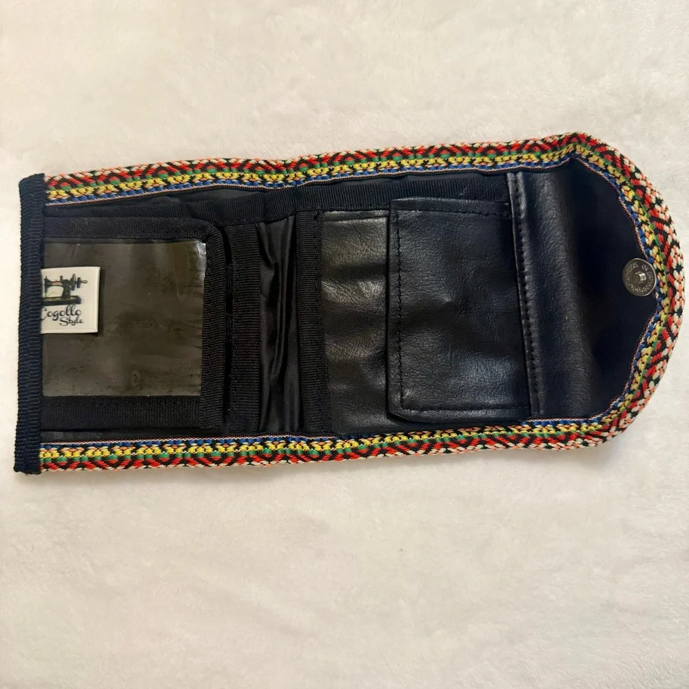 Vegan Cow handcrafted Black Wallet